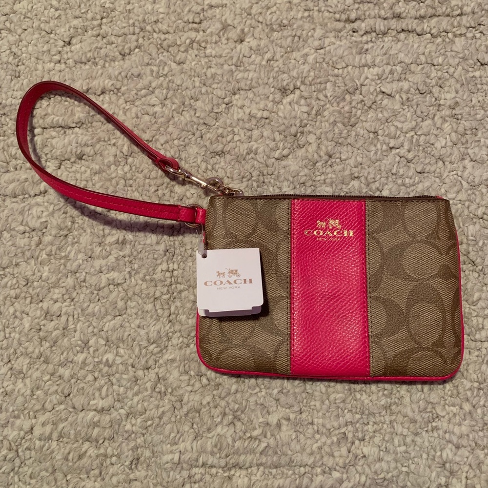 Coach leather wristlet